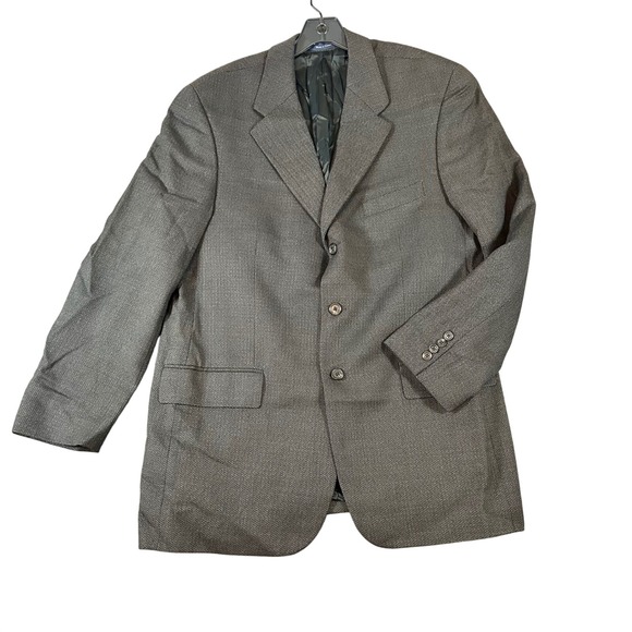 Ralph Lauren Other - Ralph Lauren Mens 44T Pure New Wool Herringbone Blazer Sport Coat Grey 3 Button